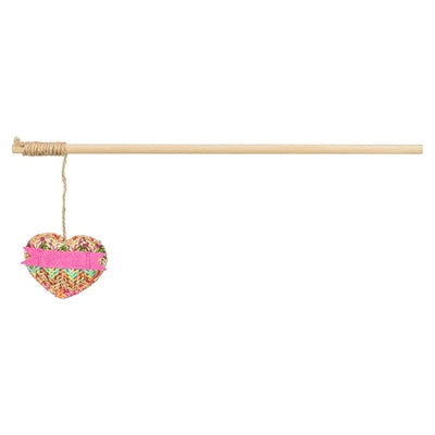 Trixie – Jouet pour chat – Canne à pêche cœur en bois et peluche – 40 cm - Caractéristiques