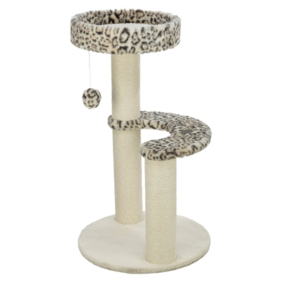 Trixie – Arbre à chat – Rond Leo imprimé panthère crème – 48x48x82 cm - Caractéristiques