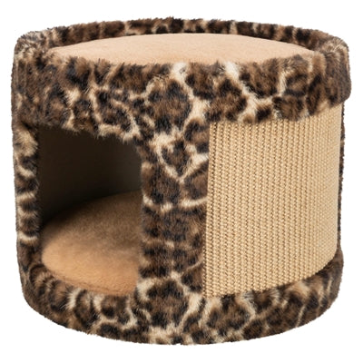 Trixie – Griffoir pour chat – Tonneau à griffer imprimé panthère brun – 38x38x30 cm - Caractéristiques