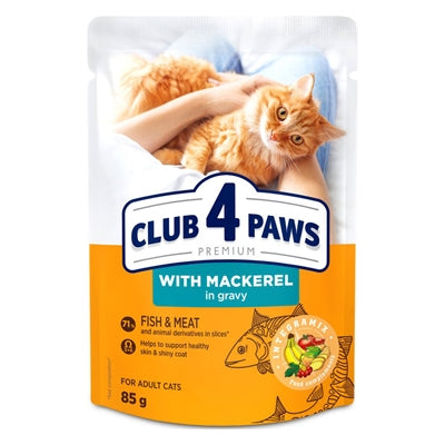 Club 4 Paws – Aliment humide pour chat – Émincés au Maquereau en Sauce – 2.04kg - Caractéristiques
