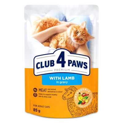 Club 4 Paws – Aliment humide pour chat – Émincés à l'Agneau en Sauce – 2.04kg - Caractéristiques
