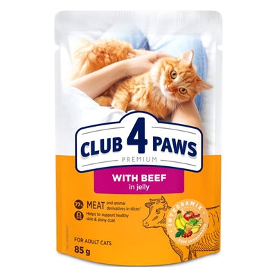 Club 4 Paws – Aliment humide pour chat – Émincés au Bœuf en Gelée – 2.04kg - Caractéristiques