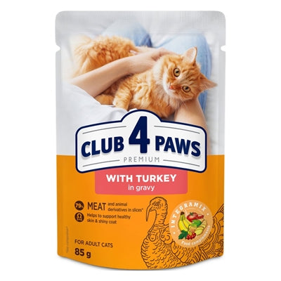 Club 4 Paws – Aliment humide pour chat – Émincés à la Dinde en Sauce – 2.04kg - Caractéristiques