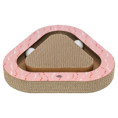 Trixie – Jouet pour chat – Planche à griffer triangulaire avec balles Valentin Saumon – 36x36x5 cm - Caractéristiques