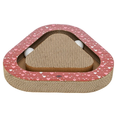 Trixie – Jouet pour chat – Planche à griffer triangulaire avec balles Valentin – 36x36x5 cm - Caractéristiques