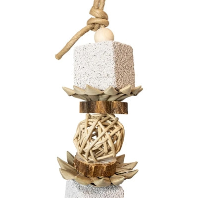 Back Zoo Nature – Jouet pour oiseau – Stone Block Rock en pierre ponce et acajou – 34 x 8 x 8 cm - Caractéristiques