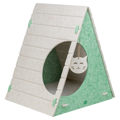 Trixie – Panier pour chat – Boîte de jeu Lucy Triangulaire Sable/Vert – 46x38x50 cm - Caractéristiques