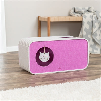 Trixie Speelbox Merle Vierkant Vilt Zand / Roze 58X27X29 Cm