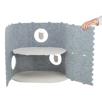 Trixie Speelbox Mara Ovaal Vilt Zand / Grijs 66X46X62 Cm
