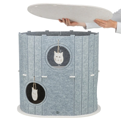 Trixie Speelbox Mara Ovaal Vilt Zand / Grijs 66X46X62 Cm