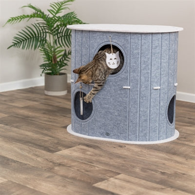 Trixie Speelbox Mara Ovaal Vilt Zand / Grijs 66X46X62 Cm