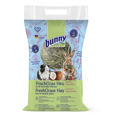Bunny Nature – Foin pour rongeur – Herbe fraîche, noix de coco et fleurs de rosier – 500 g - Caractéristiques