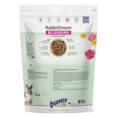 Bunny Nature – Aliment complet pour lapin – Rêve de Lapin Édition Spéciale Fleurs – 1,5 kg - Caractéristiques