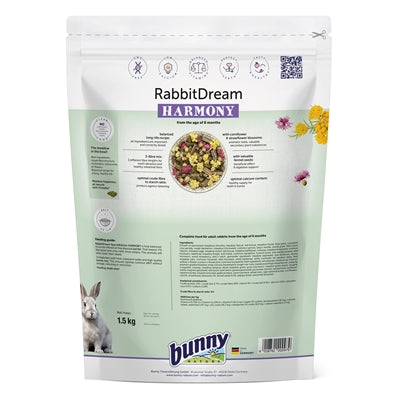 Bunny Nature – Alimentation complète pour lapin - Rêve de Lapin Édition Spéciale Harmony – 1,5 kg - Caractéristiques