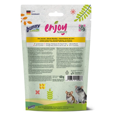 Bunny Nature – Friandises pour rongeur – Vers de farine – 60 g - Caractéristiques