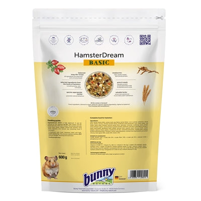 Bunny Nature – Aliment complet pour hamster – Rêve de Hamster Basic – 600 g - Caractéristiques
