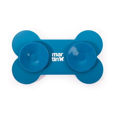 Martin Sellier – Accessoire d'Occupation pour Chien – Tapis de Léchage Os en Silicone Bleu avec Ventouses – 22x13x2 cm - Caractéristiques
