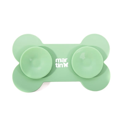 Martin Sellier – Accessoire d'Occupation pour Chien – Tapis de Léchage Os en Silicone Vert avec Ventouses – 22x13x2 cm - Caractéristiques