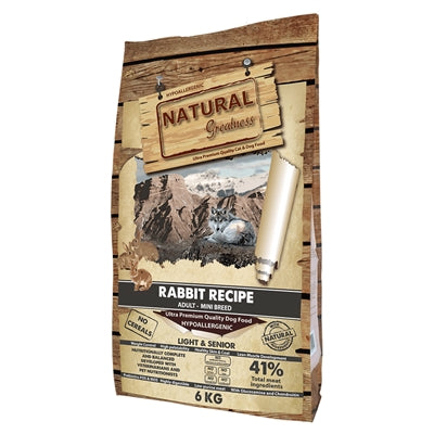 Natural Greatness – Croquettes pour chien – Lapin Senior/Light Mini - Caractéristiques