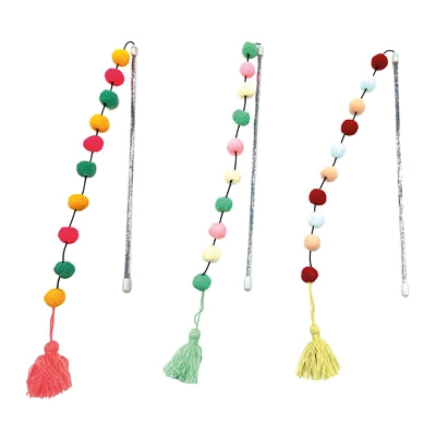 Croci – Jouet pour chat – Canne à pêche pompons – 35 cm - Coloris aléatoire - Caractéristiques