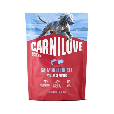 Carnilove – Croquettes pour chien Active Salmon/Turkey – Adulte Grand Chien Actif – Saumon et Dinde – 1,5 kg - Caractéristiques
