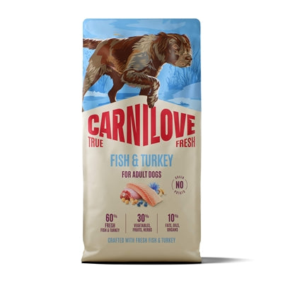 Carnilove – Croquettes pour chien True Fresh Fish/Turkey – Adulte – Poisson et Dinde – 12 kg - Caractéristiques