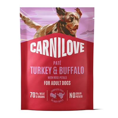 Carnilove – Alimentation humide pour chien Turkey/Buffalo – Adulte – Dinde, Buffle et Pétales de Rose – 3,6 kg - Caractéristiques