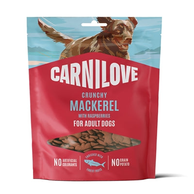 Carnilove – Friandises pour chien Mackerel/Raspberries – Adulte – Maquereau et Framboises – 200 g - Caractéristiques