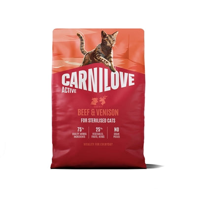 Carnilove – Croquettes pour chat adulte stérilisé – Active Adulte - Bœuf & Cerf - Caractéristiques
