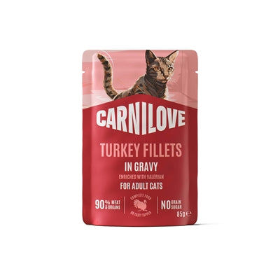 Carnilove – Alimentation humide pour chat Turkey/Valerian – Adulte – Dinde et Valériane – 2.04 kg - Caractéristiques