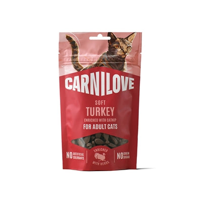 Carnilove – Friandises pour chat Turkey – Adulte – Dinde et Herbe à Chat – 50 g - Caractéristiques