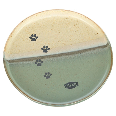 Trixie – Écuelle pour Chien et Chat – Gamelle en Céramique avec Empreinte Vert/Beige – 16x16x2 cm - Caractéristiques