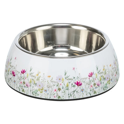 Trixie – Gamelle pour Chien et Chat – Écuelle Motif Floral Inox Blanc/Multicolore - Caractéristiques