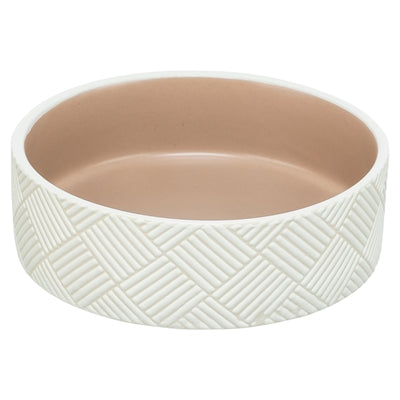 Trixie Voerbak / Drinkbak Patroon Keramiek Wit / Beige 16X16X6 Cm