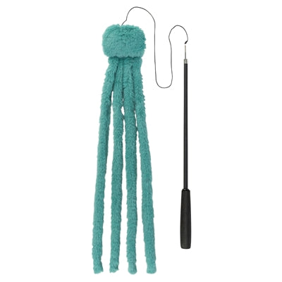 Trixie – Jouet pour chat – Canne à pêche télescopique pour grand chat avec pieuvre en peluche verte – 106 cm - Caractéristiques