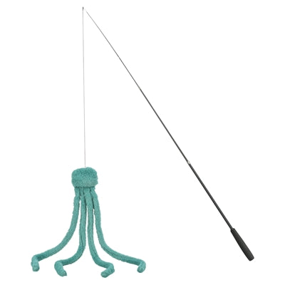 Trixie – Jouet pour chat – Canne à pêche télescopique pour grand chat avec pieuvre en peluche verte – 106 cm - Caractéristiques