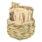 Trixie Mand Gras Met Hooi / Maisbladeren / Houten Stokjes