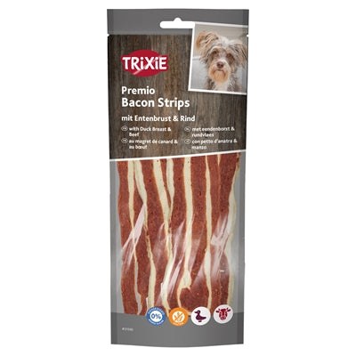 Trixie – Friandises pour chien – Tranches de bacon au canard et bœuf – 80 g - Caractéristiques