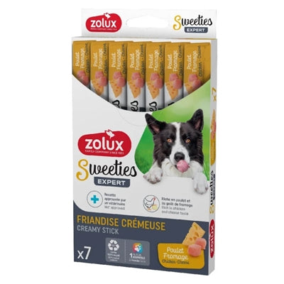 Zolux – Friandise pour chien – Bâtonnets crémeux au poulet et au fromage – 98 g - Caractéristiques