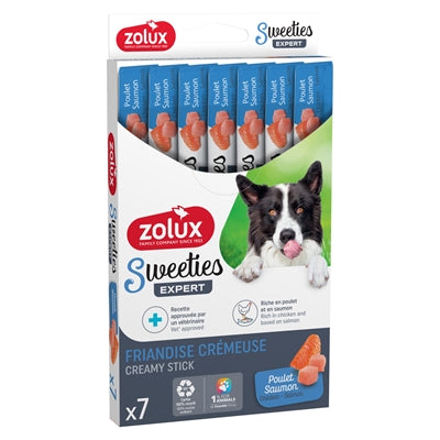 Zolux – Friandises pour chien – Sticks crémeux au poulet et saumon – 98 g - Caractéristiques