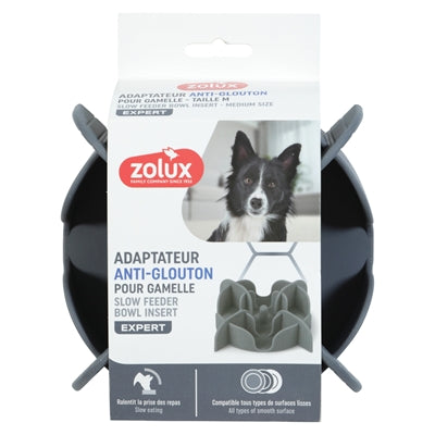 Zolux – Accessoire pour chien et chat –Insert anti-glouton universel en silicone - Gris - Caractéristiques