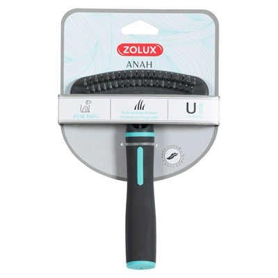 Zolux – Peigne pour chien – Râteau double rangée de dents métalliques Anah - Noir/Bleu – 12 x 3 x 17 cm - Caractéristiques