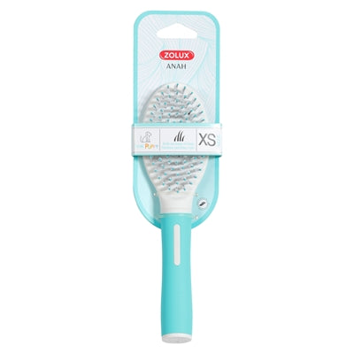 Zolux – Brosse pour chiot – Brosse picots nylon et plastique - bleu et blanc – 5,5x3,5x21 cm - Caractéristiques