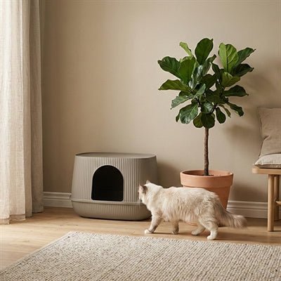 Savic Kattenbak Moona Warm Grijs 57X39X39 Cm