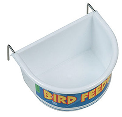 Happy Pet – Mangeoire pour oiseau – Mangeoire demi-ronde blanche - Caractéristiques