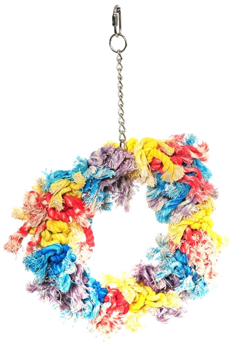 Happy Pet – Jouet pour oiseau – Anneau en corde pour perroquet – 28 x 23 x 8 cm - Caractéristiques