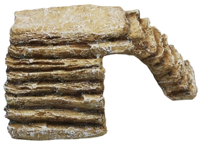 Komodo – Décoration pour reptile – Escalier d'angle avec cachette – Sable – Large - Caractéristiques