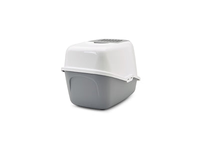 Savic – Maison de toilette pour chat – Nestor Gris/Blanc – 56 x 39 x 38,5 cm - Caractéristiques
