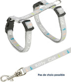 Trixie Junior – Harnais pour chaton avec laisse – Imprimé Kitty Cat – 21-33 x 0,8 cm – l'unité