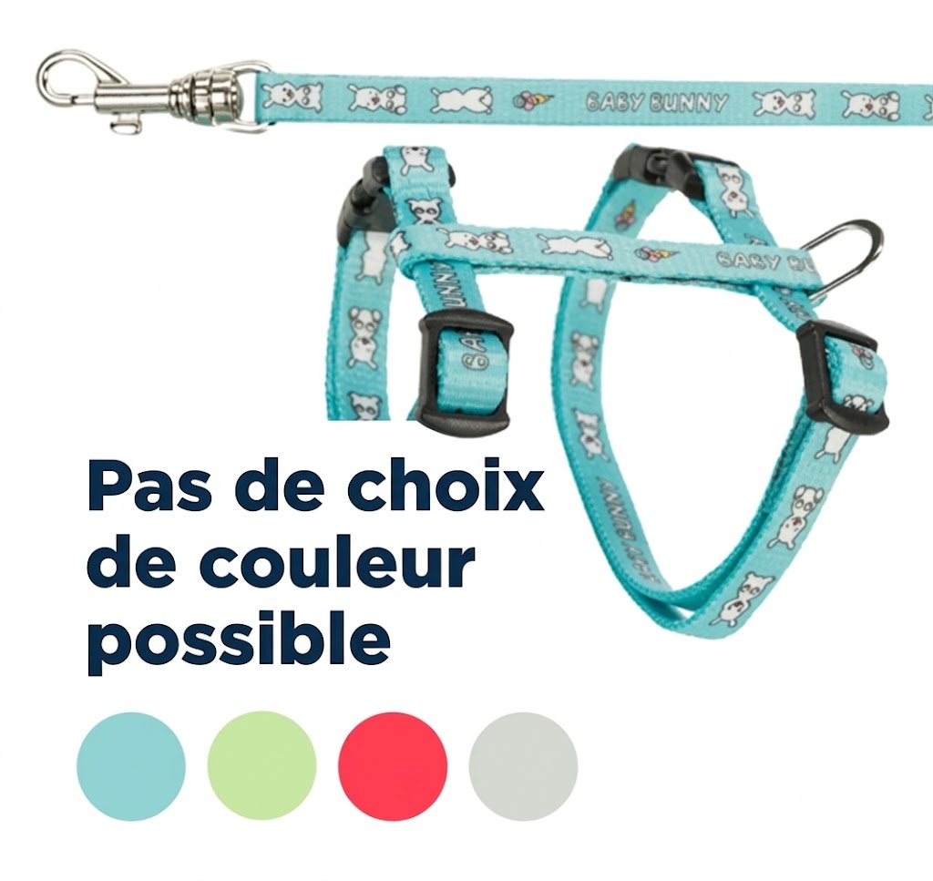 Trixie – Harnais pour rongeur – Modèle Baby Bunny avec laisse – 20-33 cm - l'unité